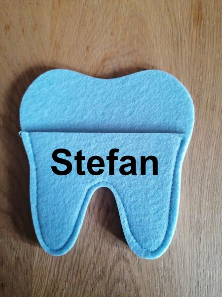 Personalisierter Filz Zahn mit Tasche